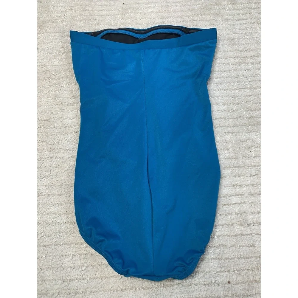 Miraclesuit Teal Blue Strapless Bandeau‎ One-Piece Swimsuit Size 8